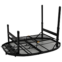 Туристичний Стіл Розкладний Bo-Camp Woodbine Oval 100x70 cm Black/Wood look (1404230) Кемпінговий Складаний Столик для риболовлі, фото 4