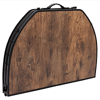Туристичний Стіл Розкладний Bo-Camp Woodbine Oval 100x70 cm Black/Wood look (1404230) Кемпінговий Складаний Столик для риболовлі, фото 10