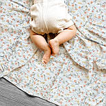 Двошаровий жатий муслін ширина 160 см "Коралово-жовті квіти" № МЖ-3-98, фото 6