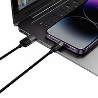Кабель Baseus StarSpeed One-for-three Fast Charging USB (Micro USB+Lightning+Type-C) 3.5A (1.2m), Purple, фото 6