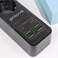 Мережевий фільтр Proove Power Strip P-03 (3 розетки + 4 USB + 2 Type-C) 2М, фото 10
