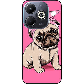 Силіконовий чохол Case для Infinix Smart 8 (X6525) з картинкою Мопс