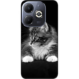 Силіконовий чохол Case для Infinix Smart 8 (X6525) з картинкою Кіт на чорному