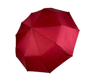 Однотонна жіноча парасолька-напівавтомат червона Bellissimo №533 з 10 спицями, антивітрова система