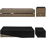 Елегантний набір алюмінієвих шезлонгів із ротанга + столик + чохли, фото 7