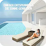 Елегантний набір алюмінієвих шезлонгів із ротанга + столик + чохли, фото 4