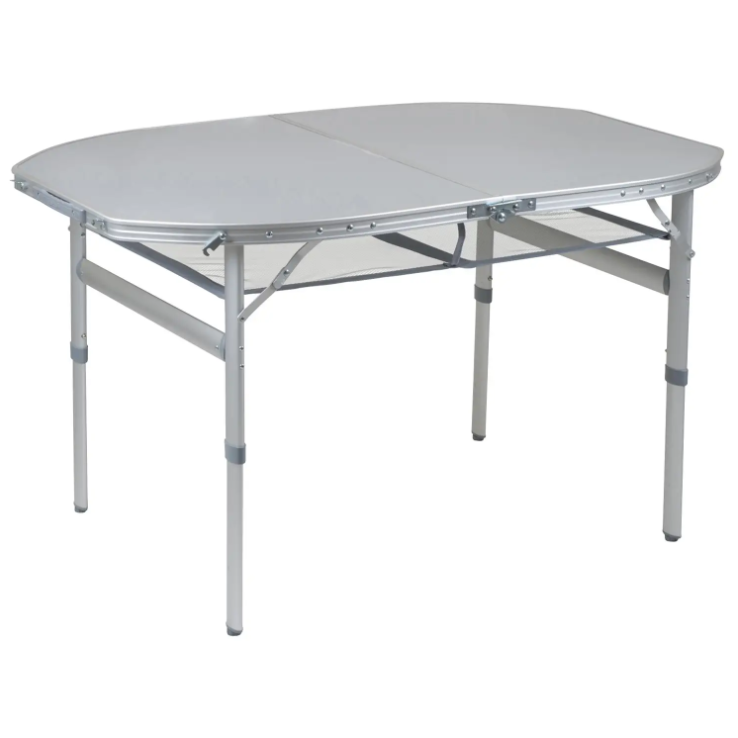 Туристичний Стіл Розкладний Bo-Camp Premium Oval 120x80 cm Grey (1404420) Кемпінговий Складаний Столик для риболовлі