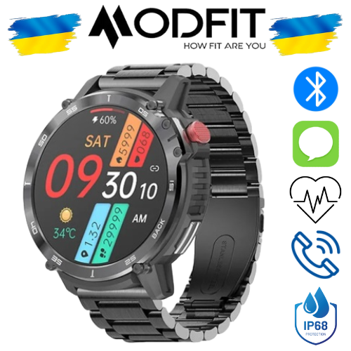 Водонепроникний смарт-годинник Modfit Sniper Pro Steel, фото 1