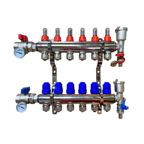 Колектор теплої підлоги для низькотемпературних систем на 2 контури