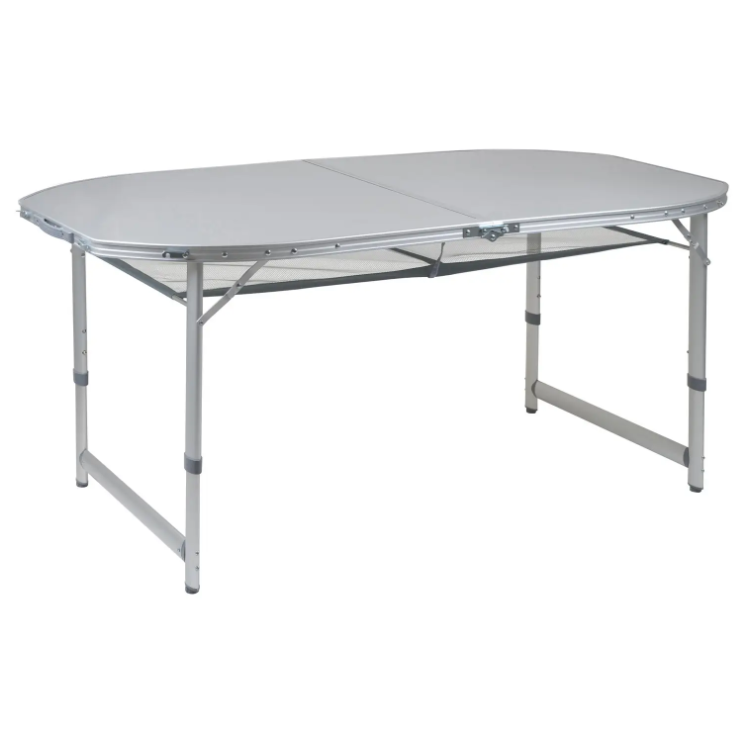 Туристичний Стіл Розкладний Bo-Camp Premium Oval 150x80 cm Grey (1404405) Кемпінговий Складаний Столик для риболовлі