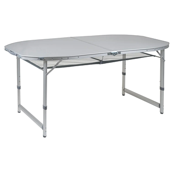 Туристичний Стіл Розкладний Bo-Camp Premium Oval 150x80 cm Grey (1404405) Кемпінговий Складаний Столик для риболовлі
