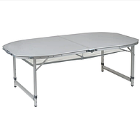 Туристичний Стіл Розкладний Bo-Camp Premium Oval 150x80 cm Grey (1404405) Кемпінговий Складаний Столик для риболовлі, фото 4