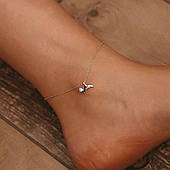 Срібний браслет на ногу Анклета з фіанітом "Хвіст Русалки" — срібло 925 проби EGYPT SILVER