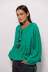 Жіноча блуза oversize із зав'язками бантиками спереду в розмірі Size1