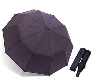 Однотонна жіноча парасолька-напівавтомат фіолетова Bellissimo №533 з 10 спицями, антивітрова система