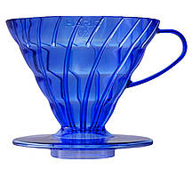 Воронка пуровер Hario Cobalt Blue VD-02-TCB-A пластикова для заварювання кави V60 кавоварка на 4 порції