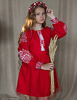 Вишите українське плаття Загадка червоне р.146.
