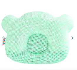 Подушка дитяча ортопедична Ведмедик ТM PAPAELLA для немовлят 20х27х5см д.8см м`ята