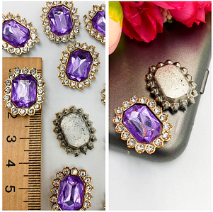 Кабашон / Серединка Для Бантиків / Поштучно/ 20*17 мм / Фіолетовий