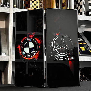 Нарди зі скла BMW/MERCEDES-BENZ 61×27×5см на подарунок