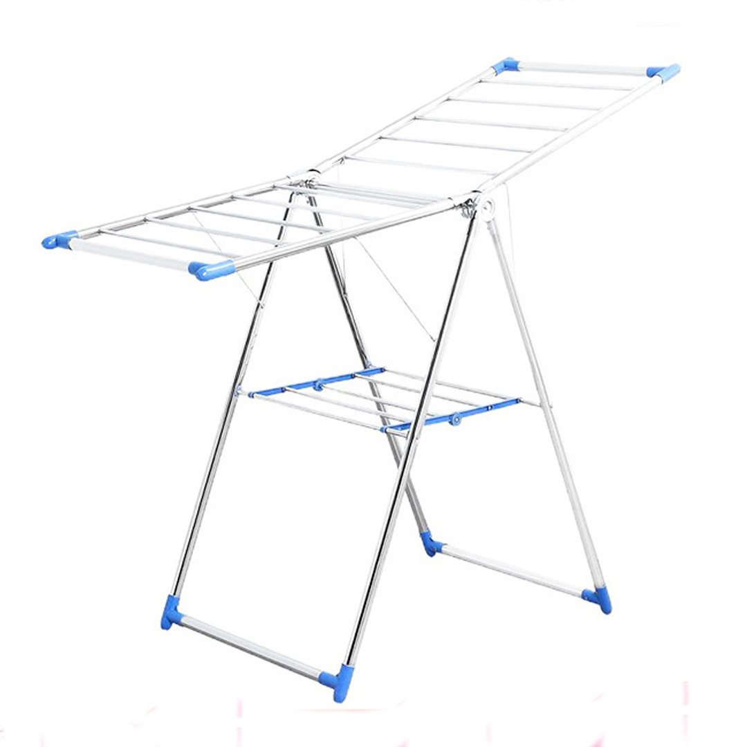 Металева підлогова складна сушарка 140*98 см для білизни 19B Складна вішалка для одягу, фото 1