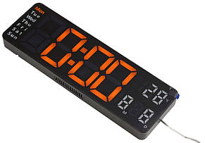 Цифровий настінний годинник з дистанційним керуванням (помаранчевий)