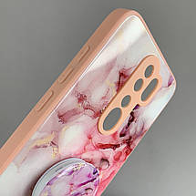 Чохол для Xiaomi Redmi Note 8 Pro мармуровий чохол з попсокетом на телефон сяомі редмі нот 8 про персиковий o5u, фото 4