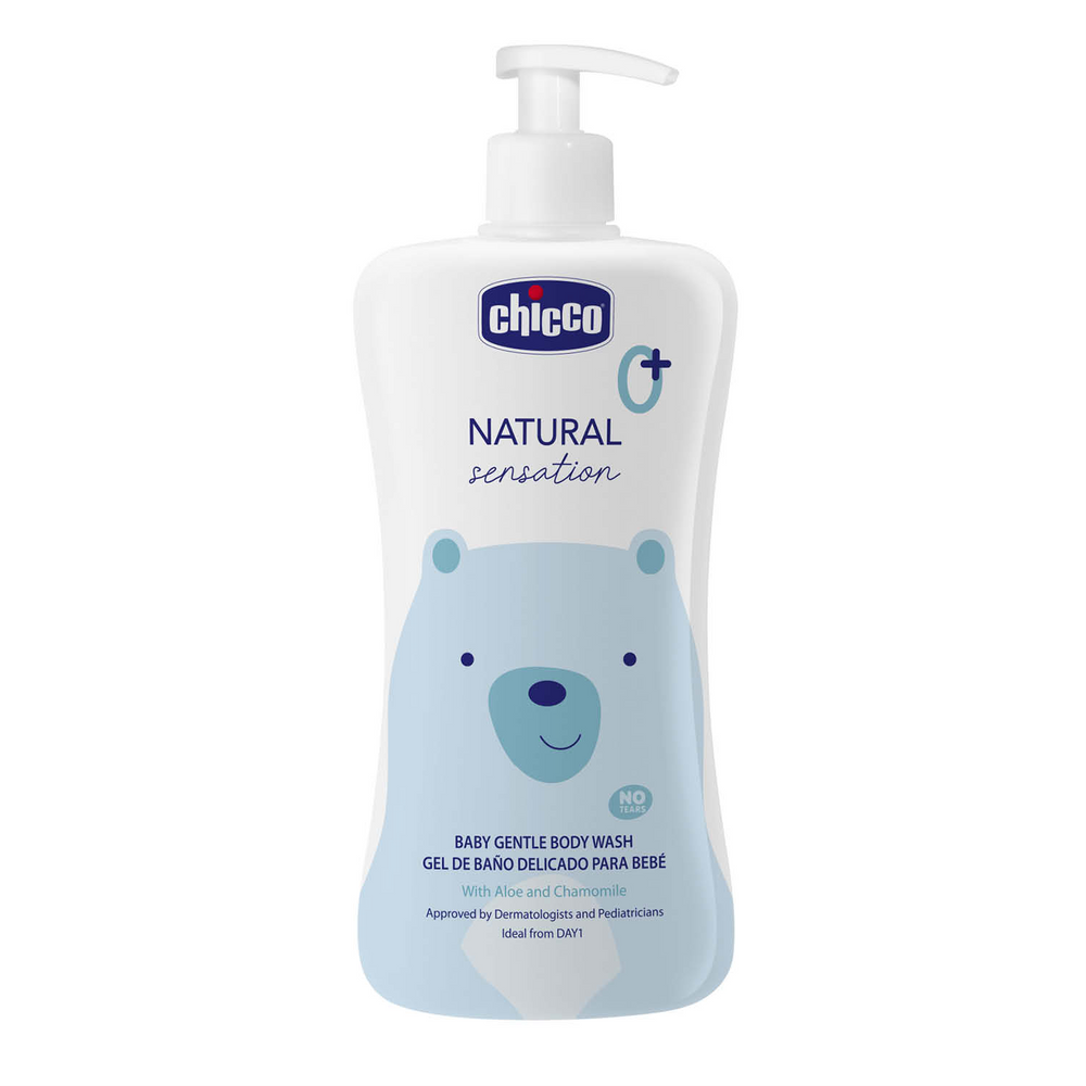 Ніжний гель для купання Без сліз Chicco Natural Sensation 500 мл, фото 1