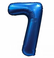 Кулька Цифра "7" (76 см) колір - синій (сатин)