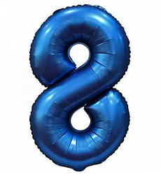 Кулька Цифра "8" (76 см) колір - синій (сатин)