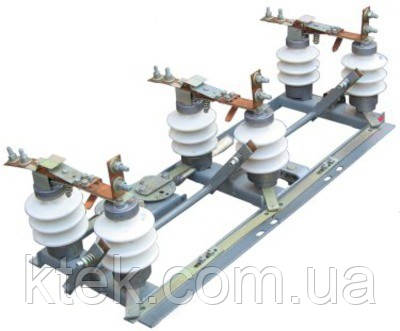 Трьохполюсний роз'єднувач РЛНД-10/400-У1 без заземлення (з приводом ПР-1), фото 1