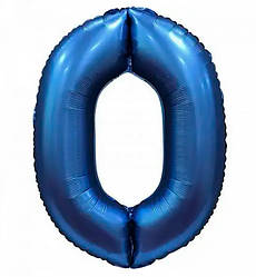 Кулька Цифра "0" (76 см) колір - синій (сатин)