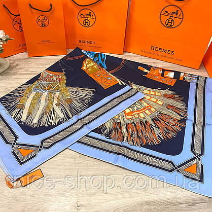 Хустка H.e.r.m.e.s шовкова з ручною підшивкою, фото 5