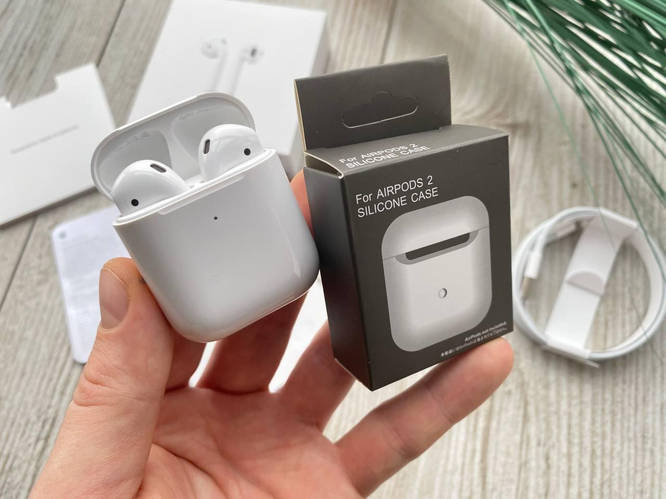 Наушники беспроводные Apple AirPods 2 с беспроводной зарядкой 1:1 ...