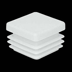 Заглушка 25 х 25 біла для профільних труб квадратна пластикова поліетилен ПЕ меблева