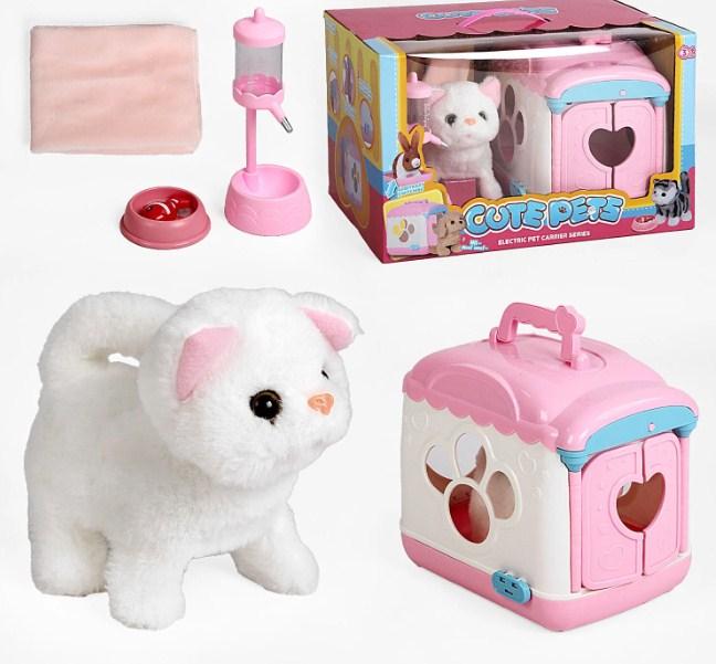 Інтерактивне кошеня з будиночком переноскою і тарілочками