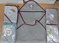 Рушник дитячий для купання з капюшоном велюровий 80×80 TM Zeron, Туреччина колір темно-сірий