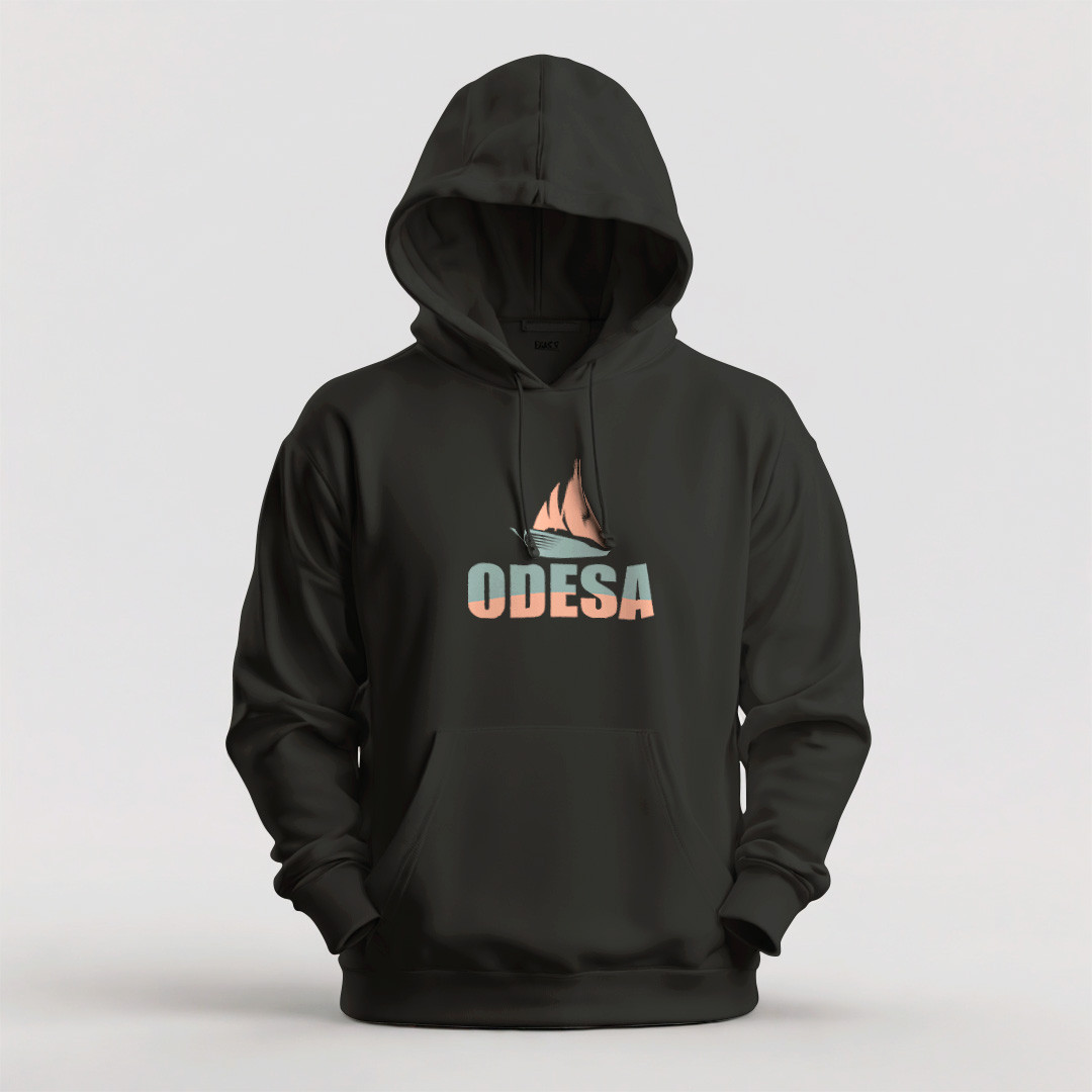 Худі чоловіче унісекс утеплене Stedman з принтом ОДЕСА ПАРУСНИК XS чорне, фото 1