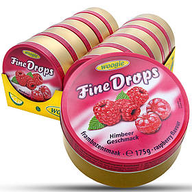 Льодяники Woogie Fine Drops зі смаком малини в цукровій пудрі 200г