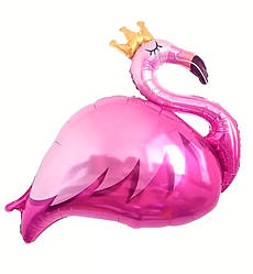 Повітряна кулька "Фламінго з короною", розмір 92х98 см