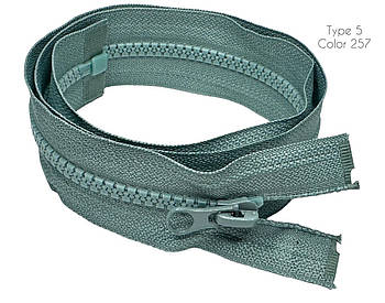 Блискавка Блакитна оливка 100см Тип5 тракторна роз'ємна з одним бігунком