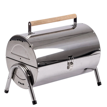 Кемпінговий Гриль Вугільний Bo-Camp Barrel Silver (8108381) Портативний Складаний для дачі