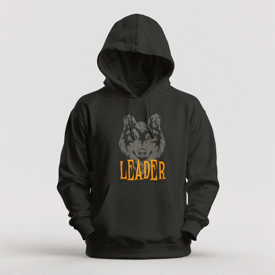 Худі чоловіче унісекс утеплене Stedman з принтом LEADER XS чорне, фото 1