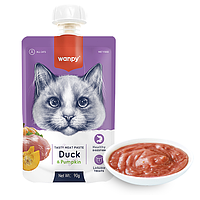 Wanpy Duck & Pumkin ВАНПІ КРЕМ-ПЮРЕ КАЧКА З ГАРБУЗОМ рідкий корм для котів - 90 г