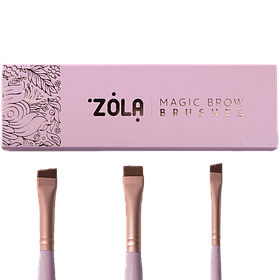 Набір пензликів для фарбування брів Zola Magic Brow Brush світло-рожевий