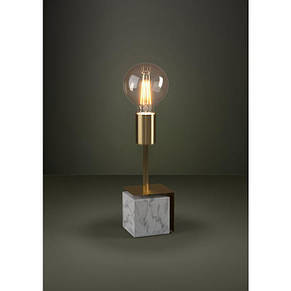 Настільна лампа метал та камінь без плафону білий/латунь на 1 лампу Е27 26х8 см, фото 2