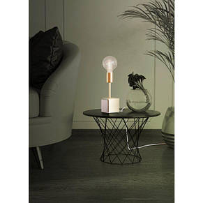 Настільна лампа метал та камінь без плафону білий/латунь на 1 лампу Е27 26х8 см, фото 3