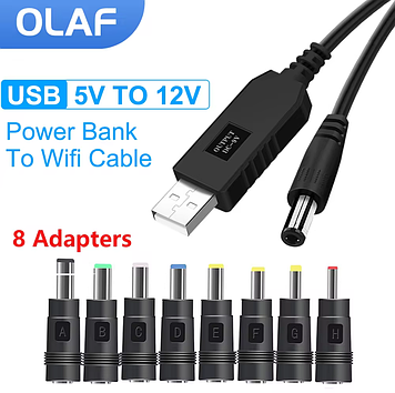 Кабель для роутера USB-DC від Power Bank перехідник перетворювач 12V кабель живлення від повербанка