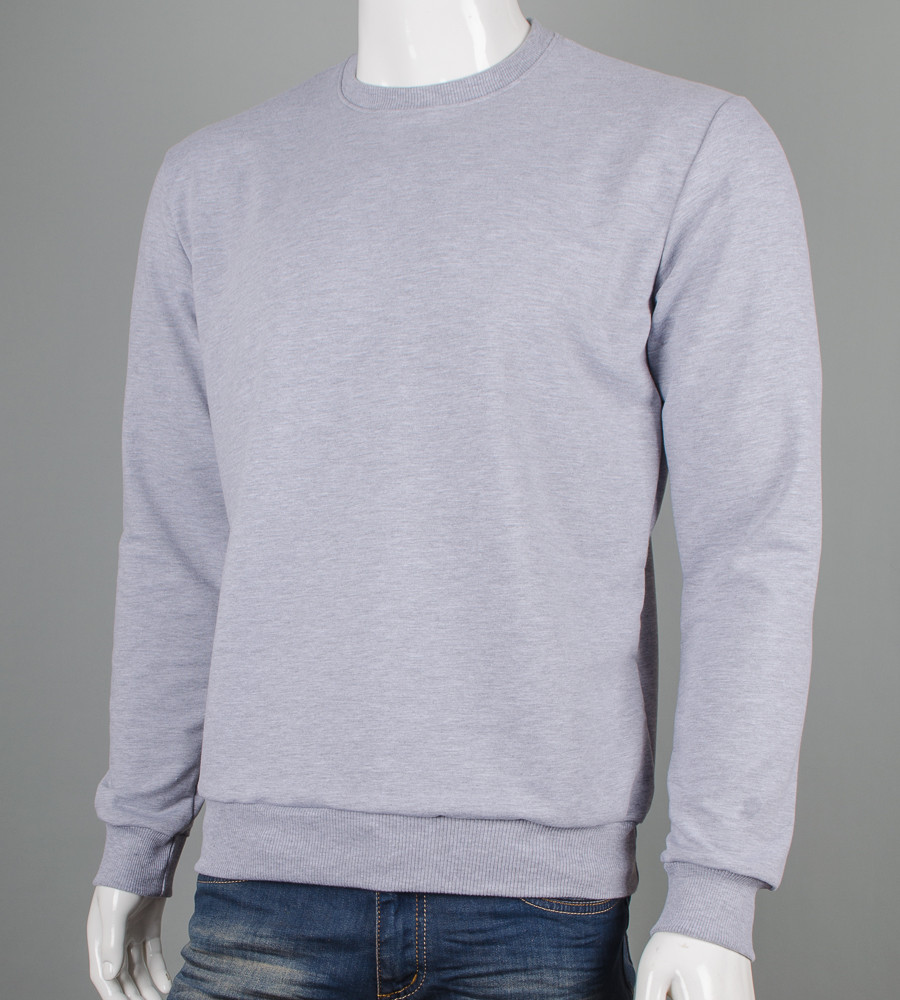 Світшот батал двонитка Однотонна Св.Сірий меланж 7300б, 4XL (1шт), фото 1