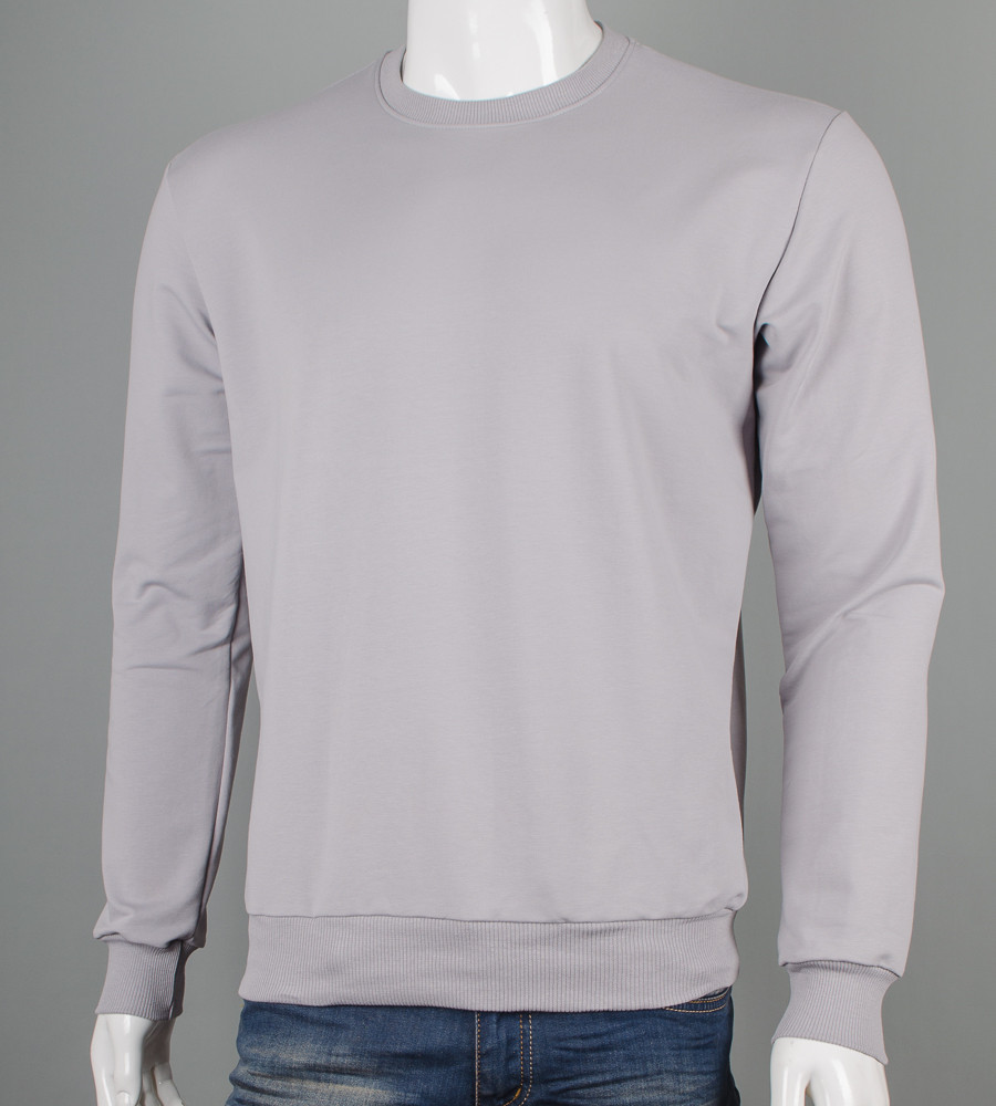 Світшот чоловічий Однотонний 7300с (Уп.4шт M-XXL), Світло-сірий, фото 1